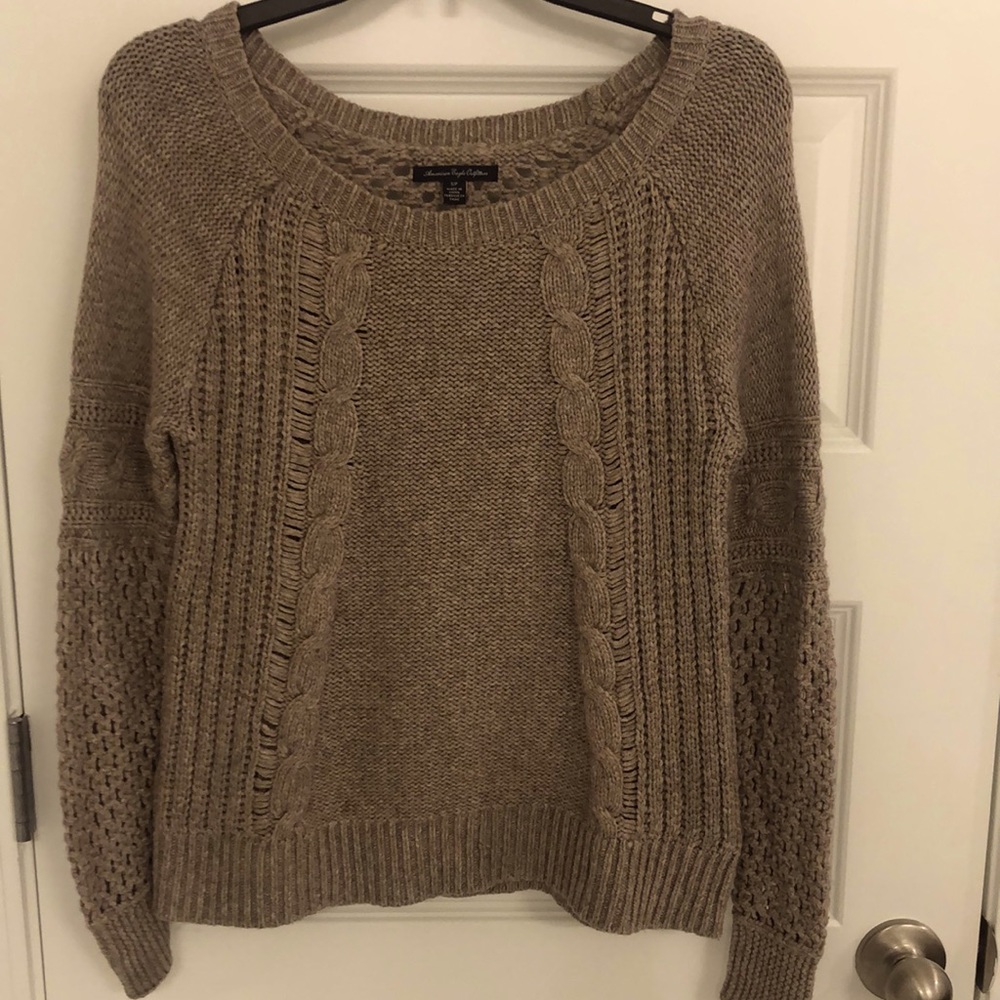 American Eagle brown woven sweater